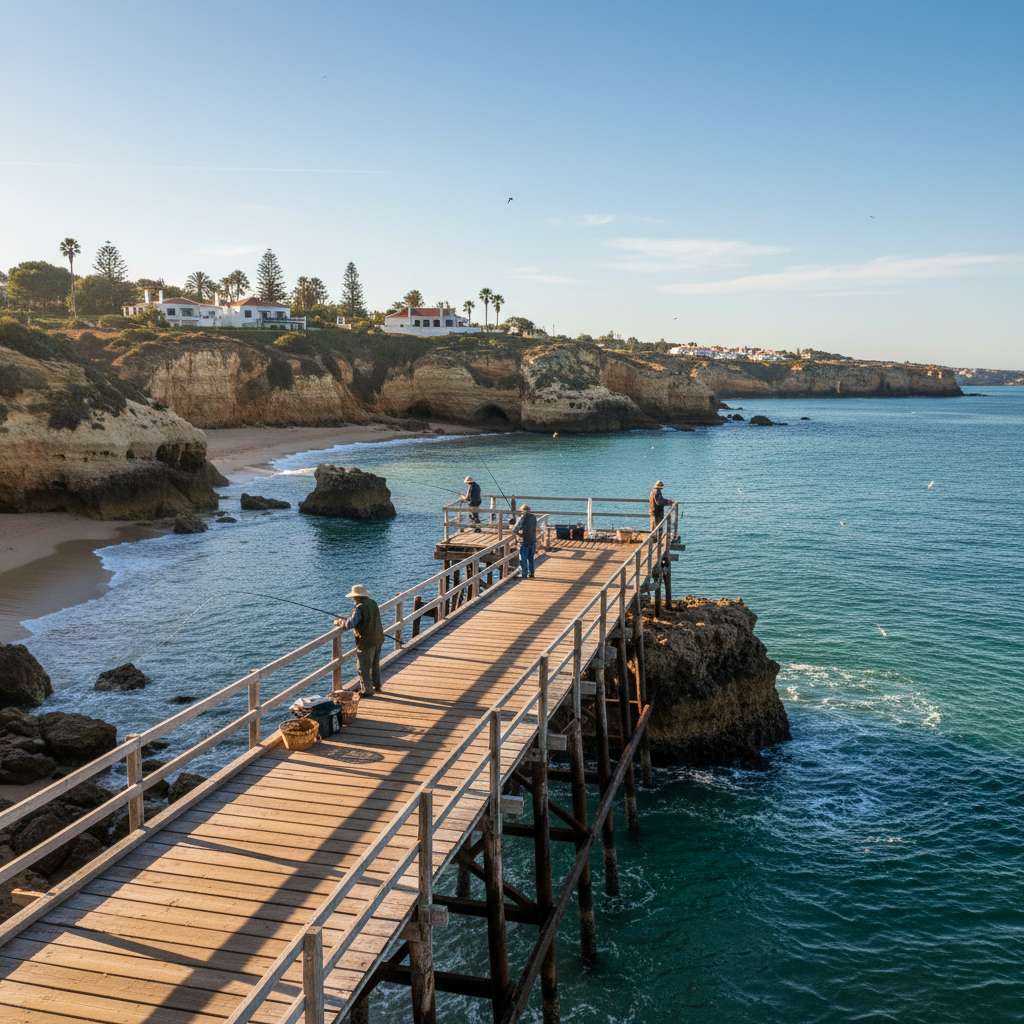 Fishing pier in Algarve, Portugal