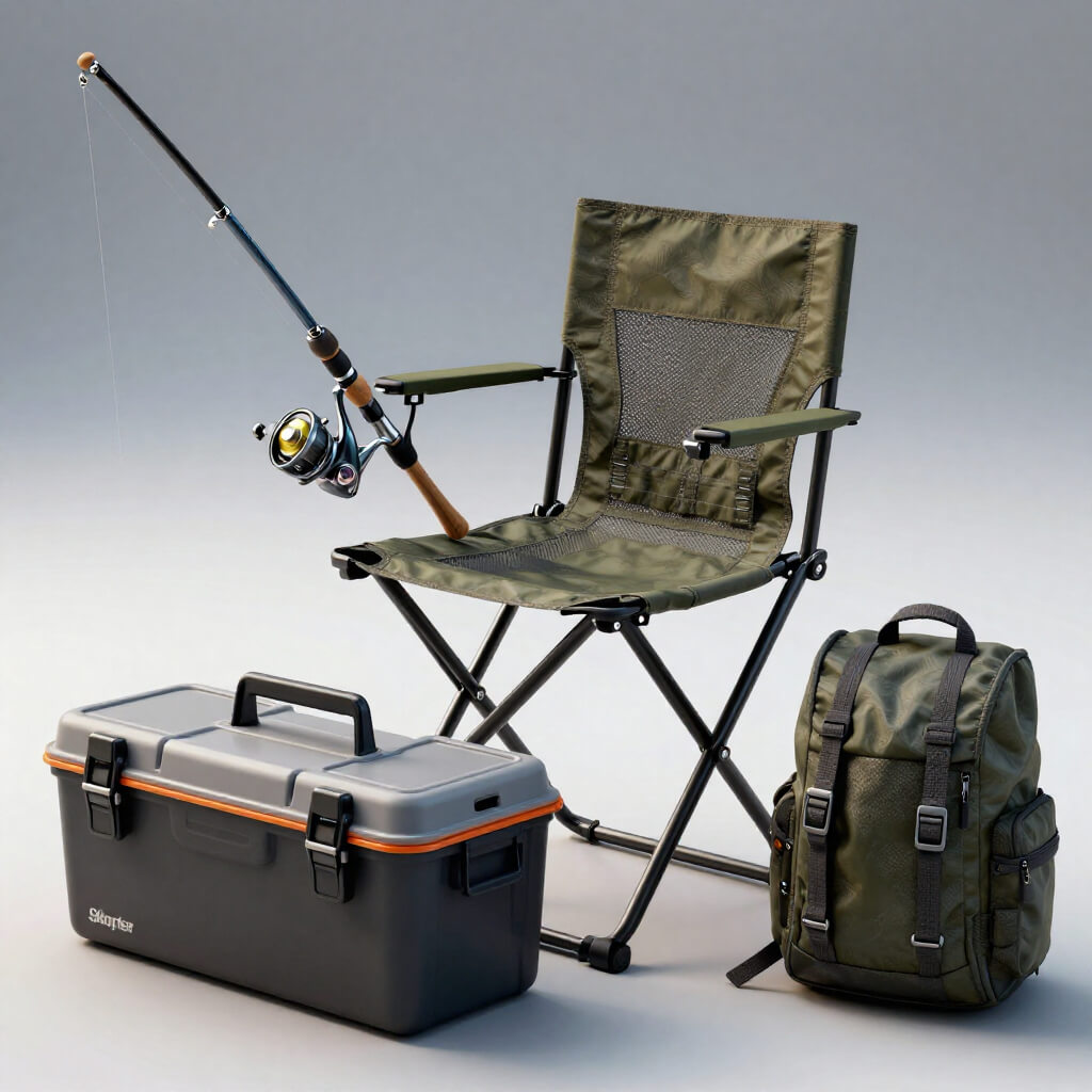 Simple fishing rod on a dock